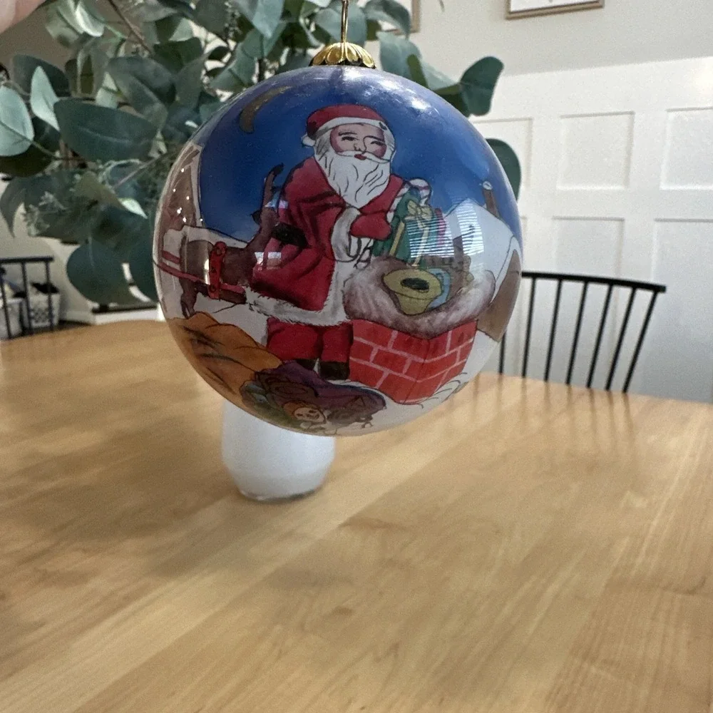 THE LI BIEN ORNAMENT - 1998 Santa And Reindeer Vintage